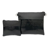 Multi-Textured Black Weave/Patent Leather - B192