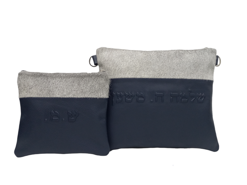 Gray Fur/Navy Leather - D96