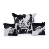Black and White Fur with Silver Embroidery - F53