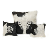 Black and White Fur with Silver Embroidery - F45